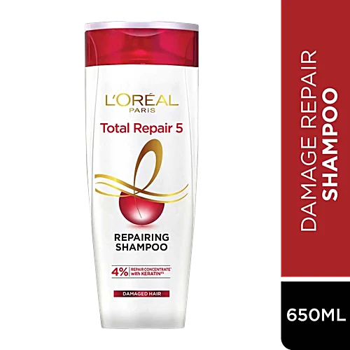 L'Oreal Paris Total Repair 5 Repairing Shampoo with Keratin XS, 650 ml