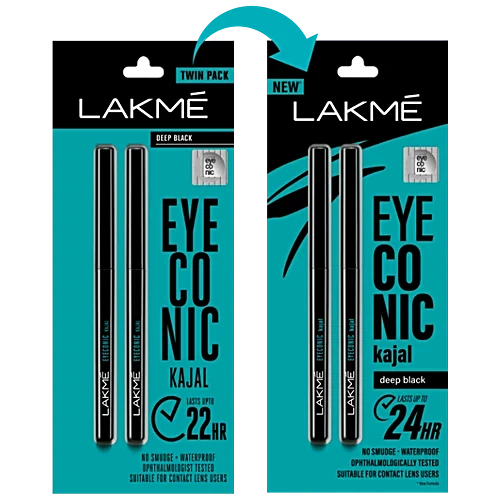 Lakme Eyeconic Kajal - Twin Pack, 0.35 g