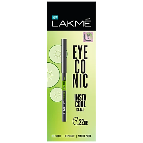 Lakme Eyeconic Insta Cool Kajal - Black, 0.35 g