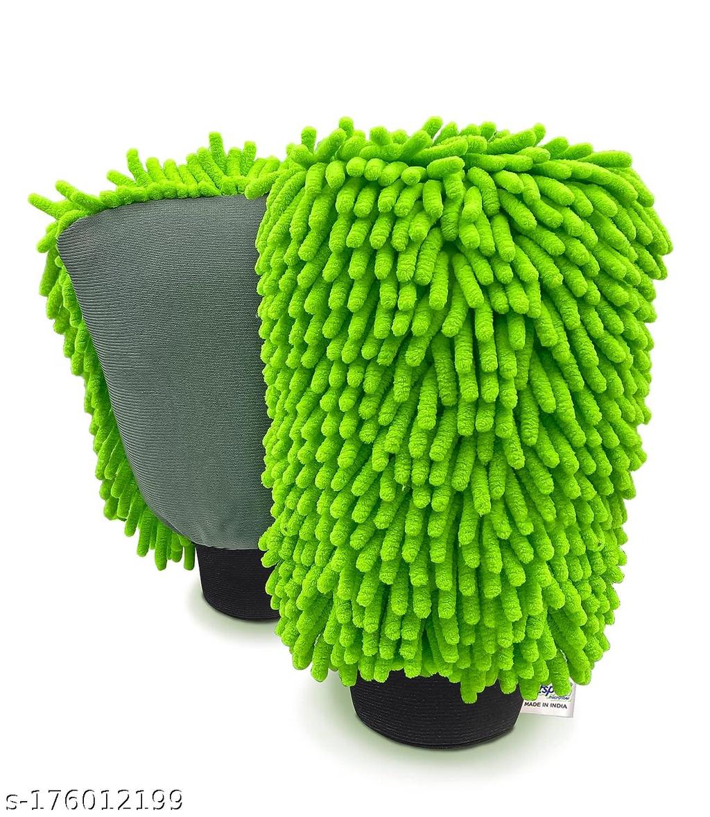 Microfiber Wash and Dust Chenille Mitt Cleaning Gloves (Pack of 2)