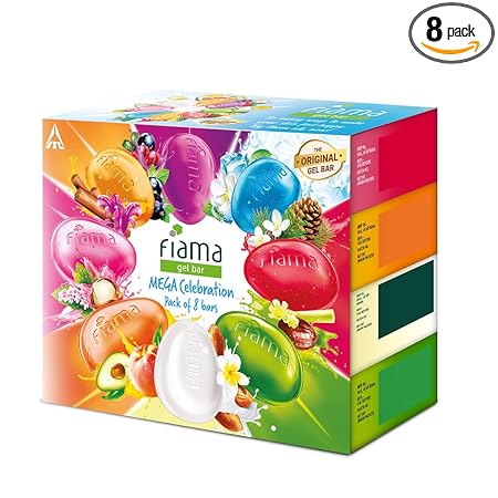 Fiama Gel Bathing Bar Mega Celebration Pack,125g Soap (Pack Of 8)
