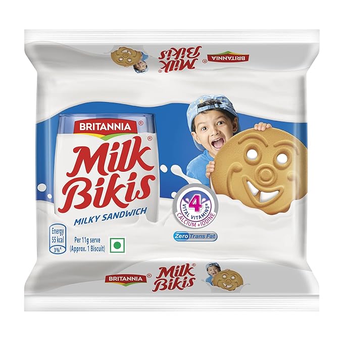 Britannia Milk Bikis Milk Cream Biscuits, 200 Gram