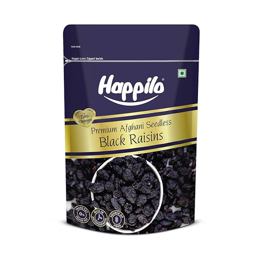 Happilo Premium 100% Pure Afghani Black Raisins Seedless/Kali Kishmish 250g | Dry Fruits
