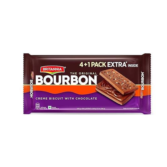 Britannia Bourbon (4+1) 500g On Pack Combo