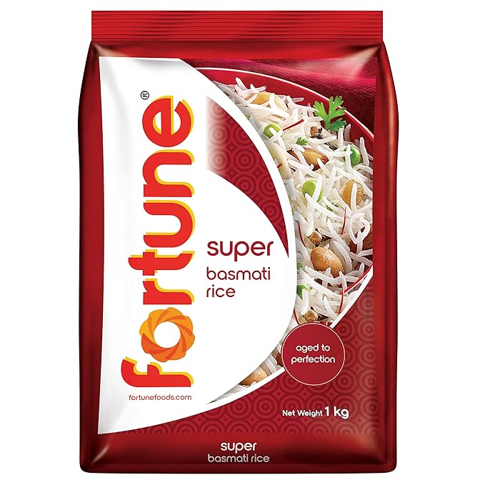 Fortune Super Basmati Rice, Raw Rice, Aged to Perfection , 1 kg