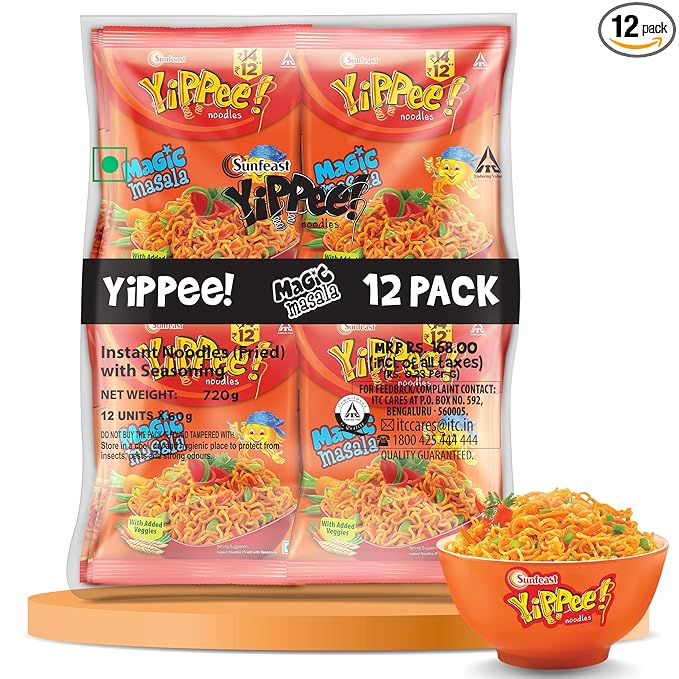 Sunfeast YiPPee! Magic Masala, Long, Non-Sticky Instant Noodles,840g