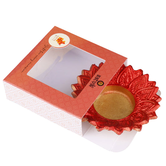 Designer Multicolor Floral Chakra Metal Diya