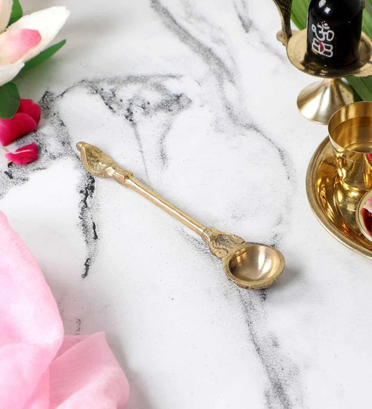 Brass Golden Aachmani Spoon