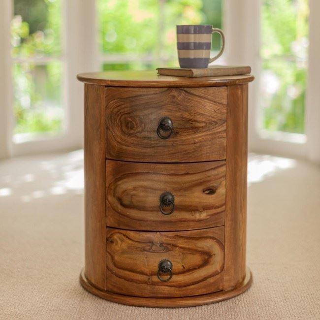 Round Wooden Side Table