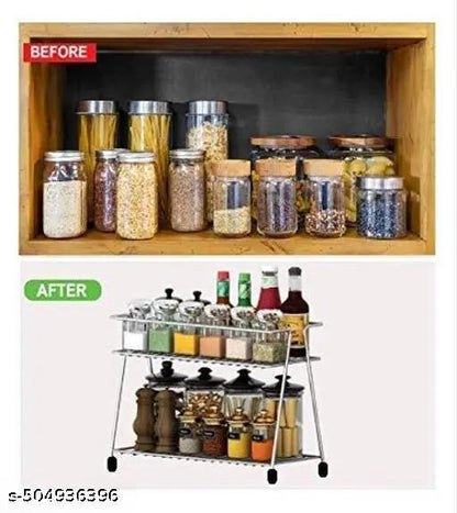 tainless Steel 2-Tier Kitchen Rack and Organizer Spice Rack