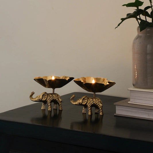 Elephant Tealight Holder Set of 2