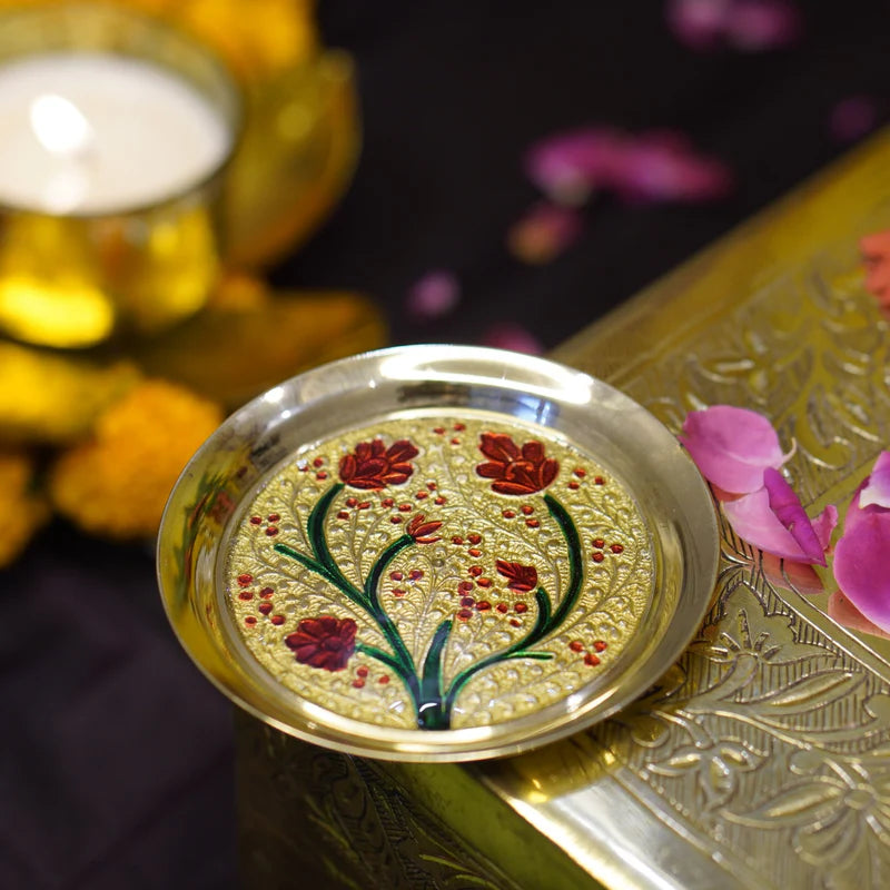 Meenakari Bhog Pooja Plate