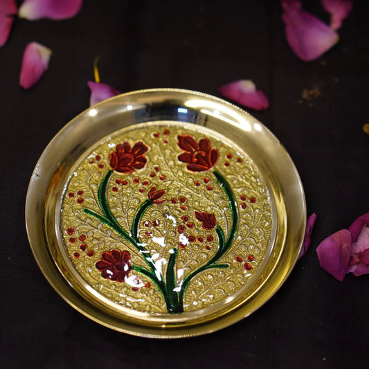 Meenakari Bhog Pooja Plate