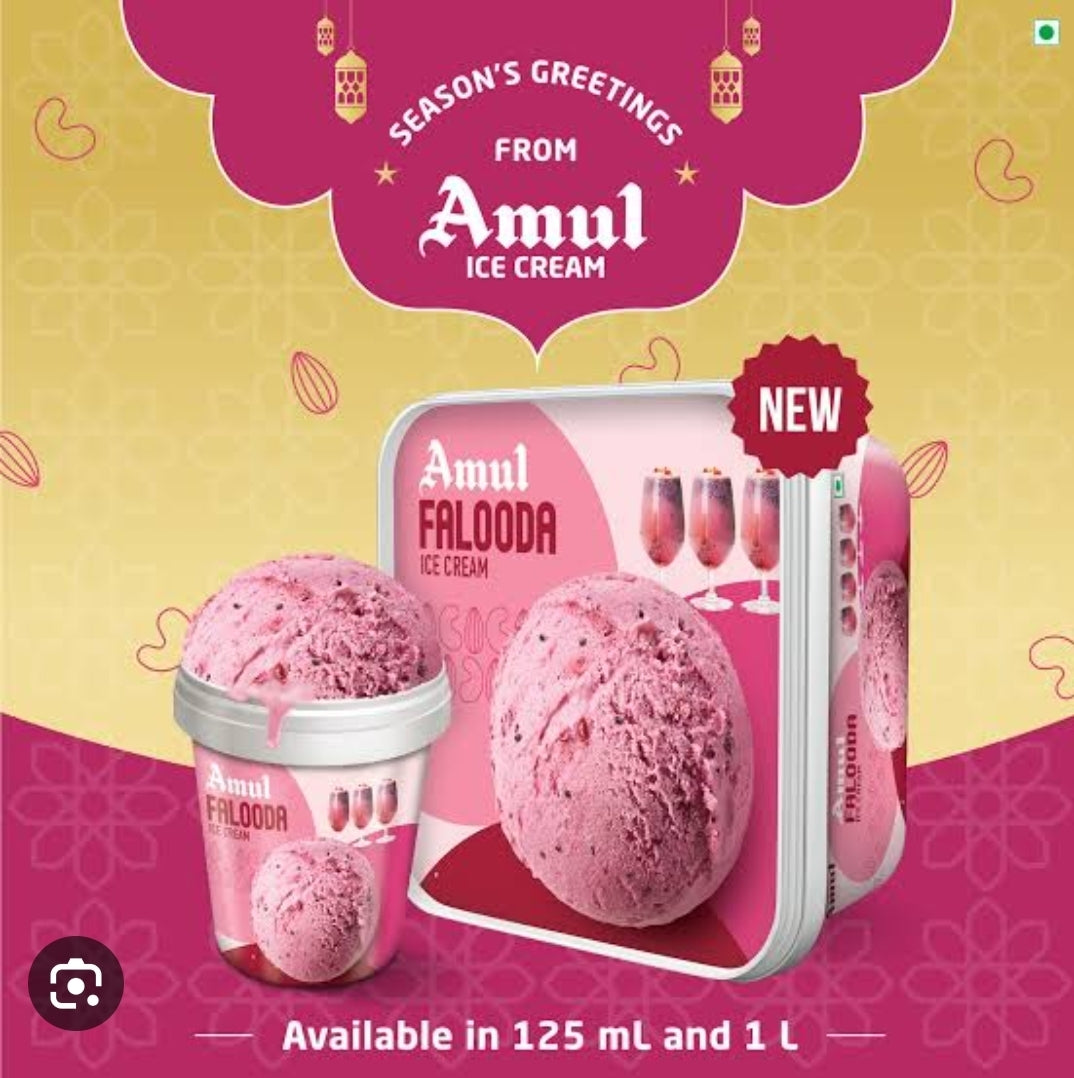 Amul Falooda Ice Cream 1 Lit Tub