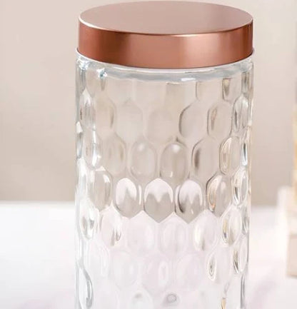 Nestasia Honeycomb Glass Jar with Lid Set of 4