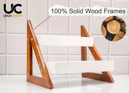 UHUD CRAFTS Multipurpose Wooden Triangluar Countertop Spice Rack |