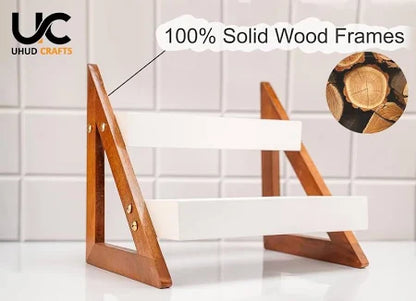 UHUD CRAFTS Multipurpose Wooden Triangluar Countertop Spice Rack |